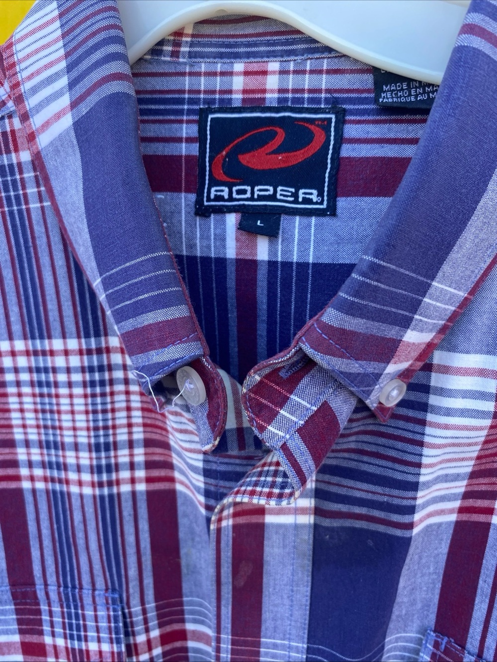 Roper Men’s Red & Blue Plaid Button-Down Shirt
